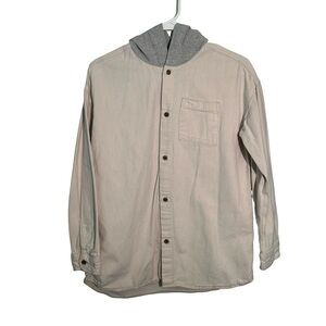GAP Men's Light Tan Hooded Shirt Jacket